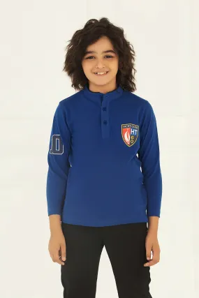 Boy's Ban Collar Fashion Polo