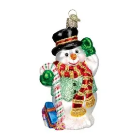 Candy Cane Snowman Ornament Old World Christmas