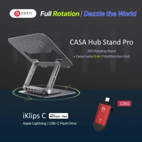 CASA Hub Stand Pro USB-C 6-in-1 Laptop Stand Hub   iKlips C Apple Lightning/USB-C Flash Drive