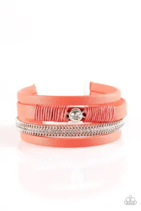 Catwalk Craze Coral Leather Urban Bracelet - Paparazzi Accessories