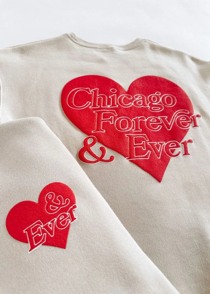 Chicago Forever & Ever Heart Sweatshirt - Heather Dust