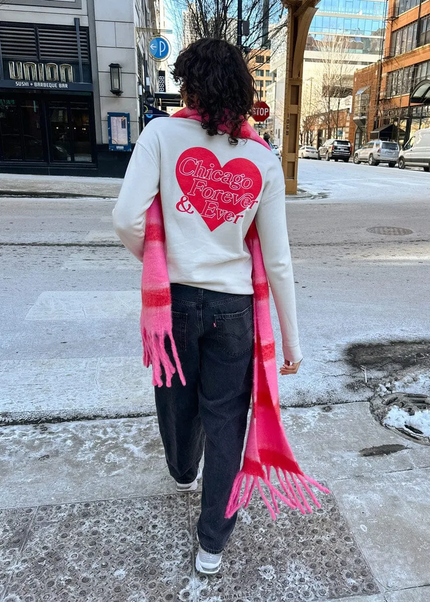 Chicago Forever & Ever Heart Sweatshirt - Heather Dust