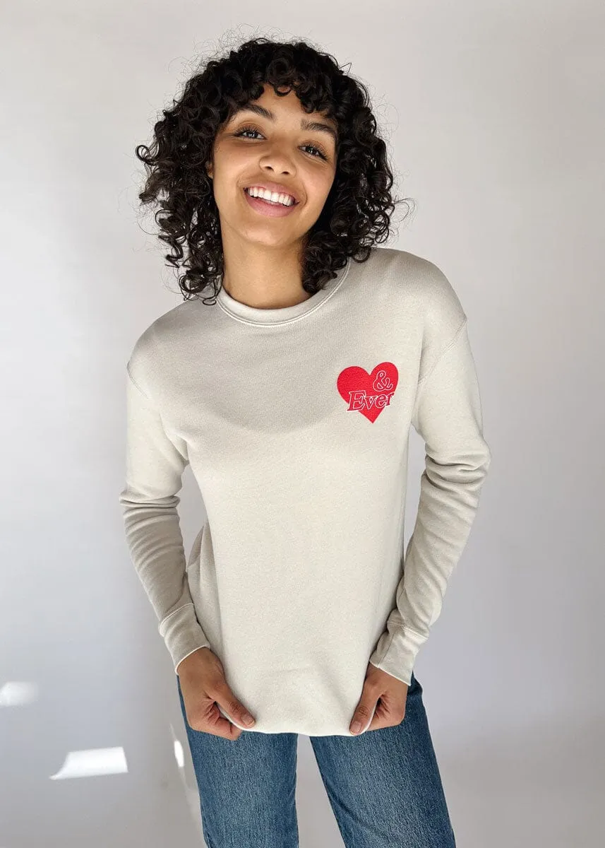 Chicago Forever & Ever Heart Sweatshirt - Heather Dust