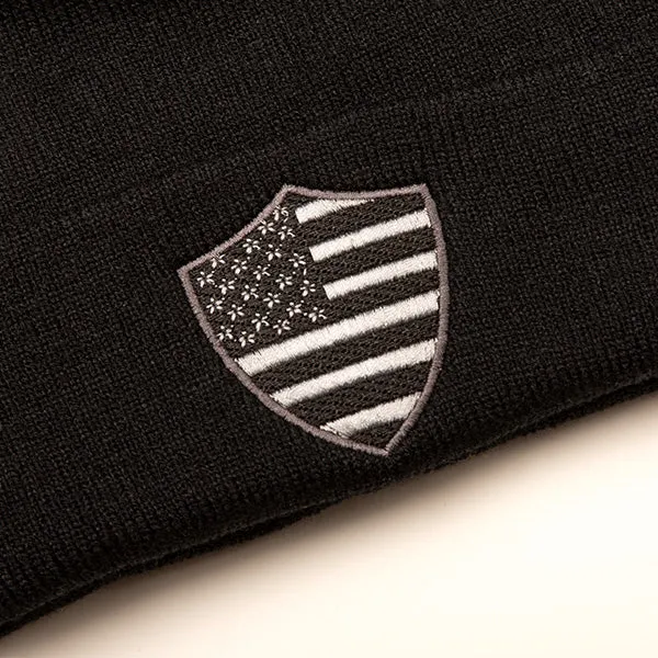 Classic Beanie| Blackout American Shield!