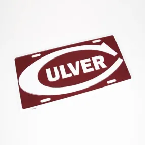 Culver "C" License Plate - Maroon with White Culver C