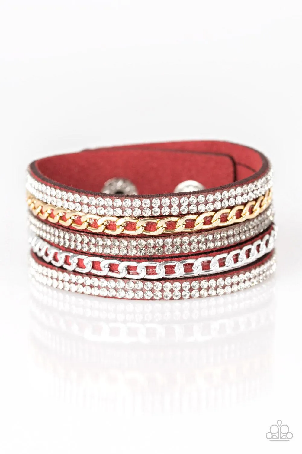 Fashion Fiend Red Urban Wrap Bracelet - Paparazzi Accessories