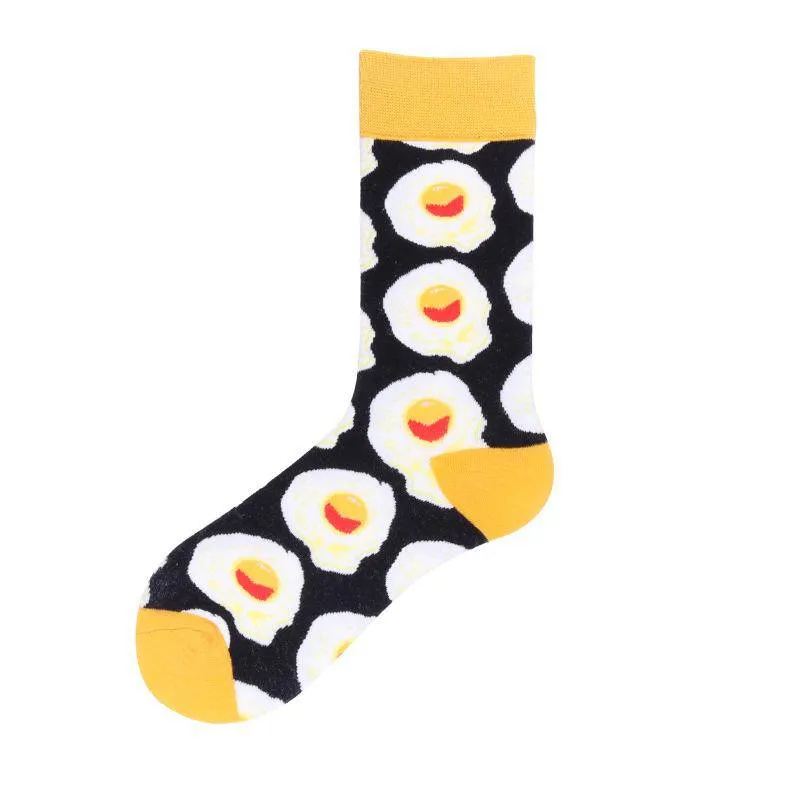 Fashion Food Pattern Middle Tube Socks