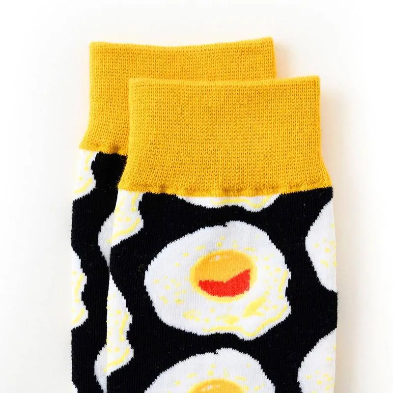 Fashion Food Pattern Middle Tube Socks