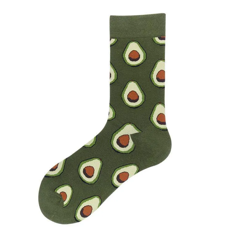 Fashion Food Pattern Middle Tube Socks