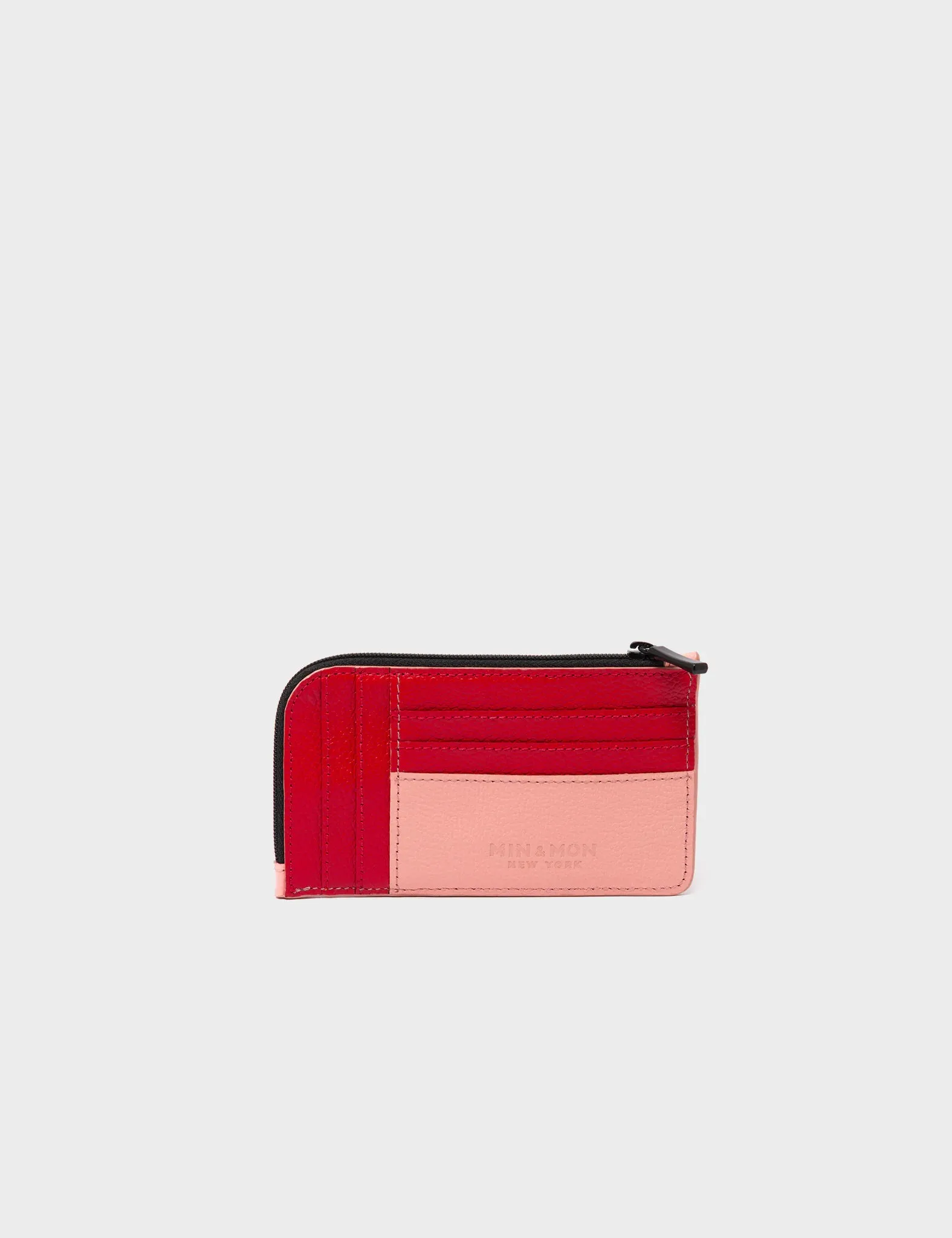 Fausto Rose Leather Zip-around Cardholder - Urban Doodles Print