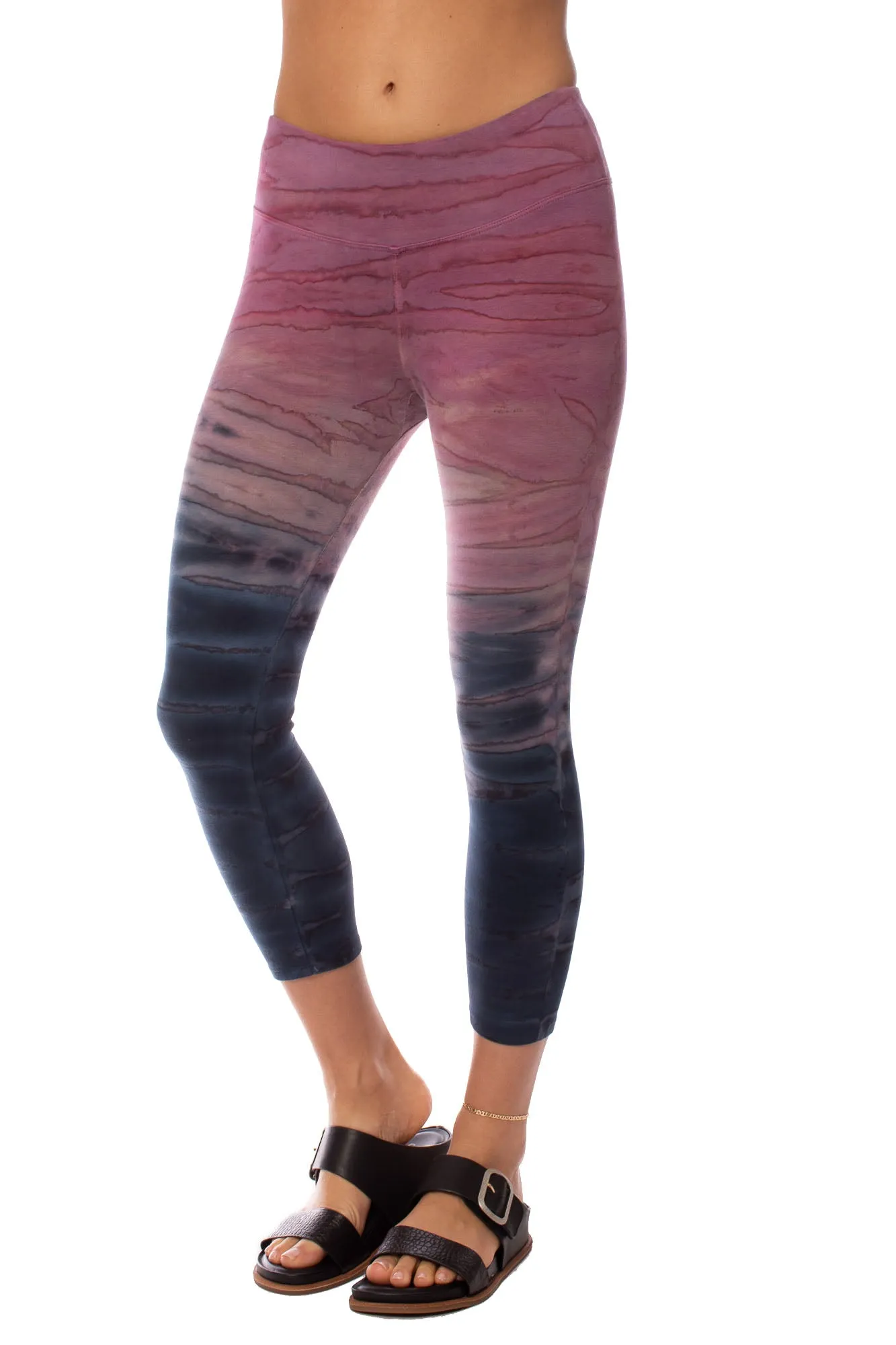 Flat Waist Capri (Style W-374, Tie-Dye Rose Sunset Ombre) by Hard Tail Forever