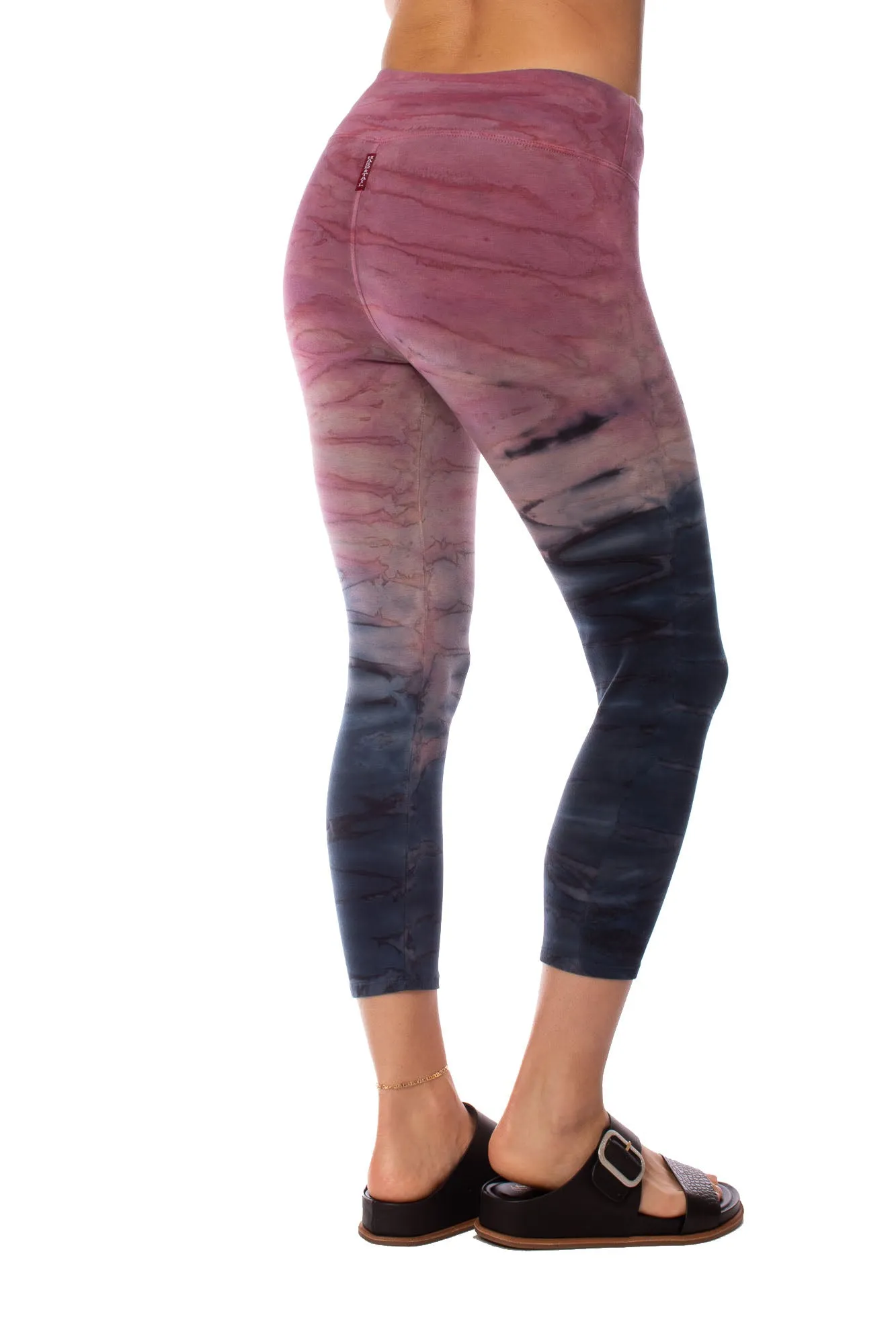 Flat Waist Capri (Style W-374, Tie-Dye Rose Sunset Ombre) by Hard Tail Forever