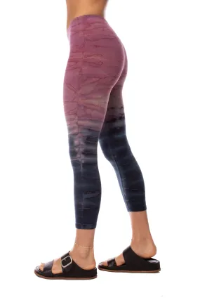 Flat Waist Capri (Style W-374, Tie-Dye Rose Sunset Ombre) by Hard Tail Forever