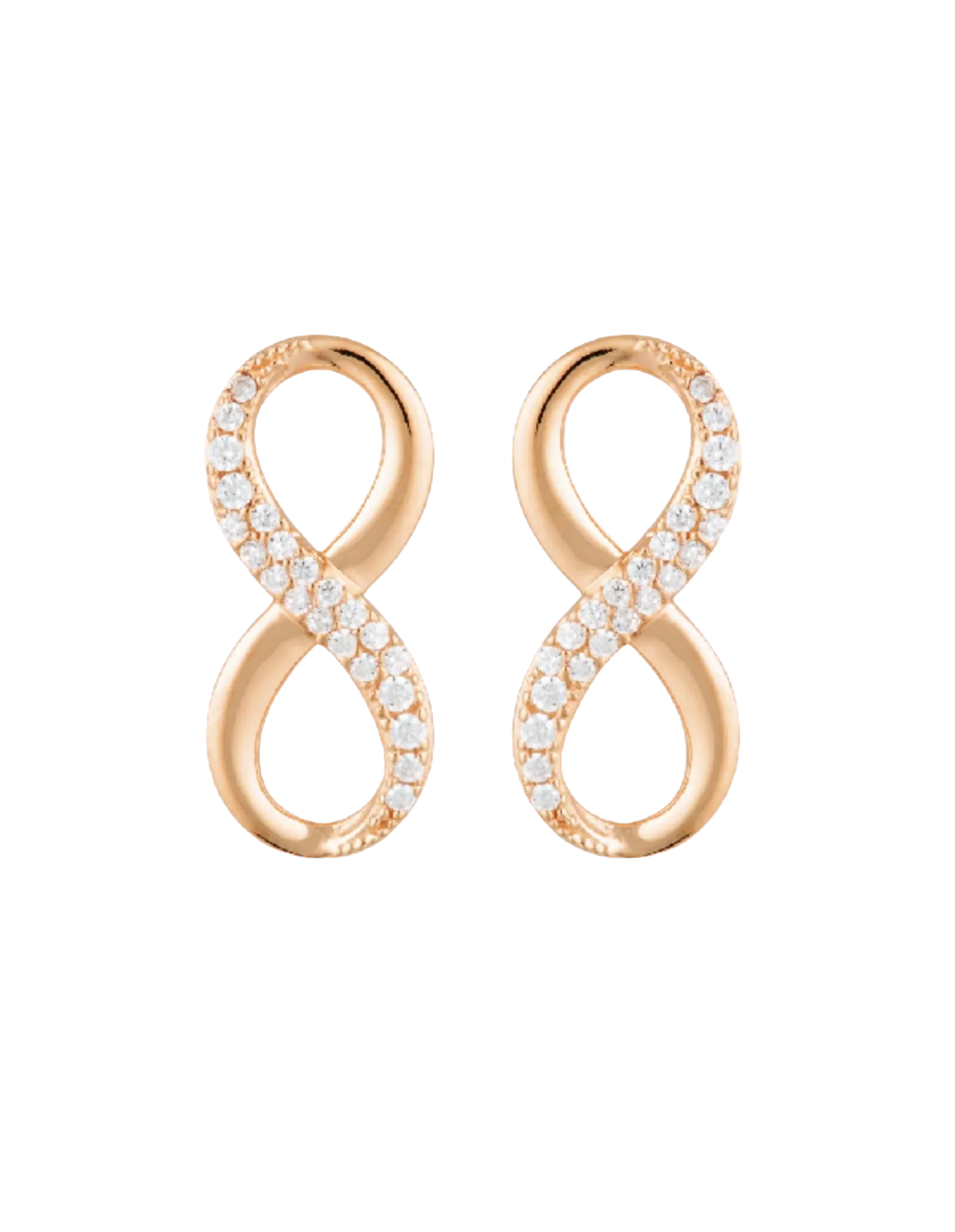 Georgini Forever Infinity Earrings w/ CZ - Rose Gold