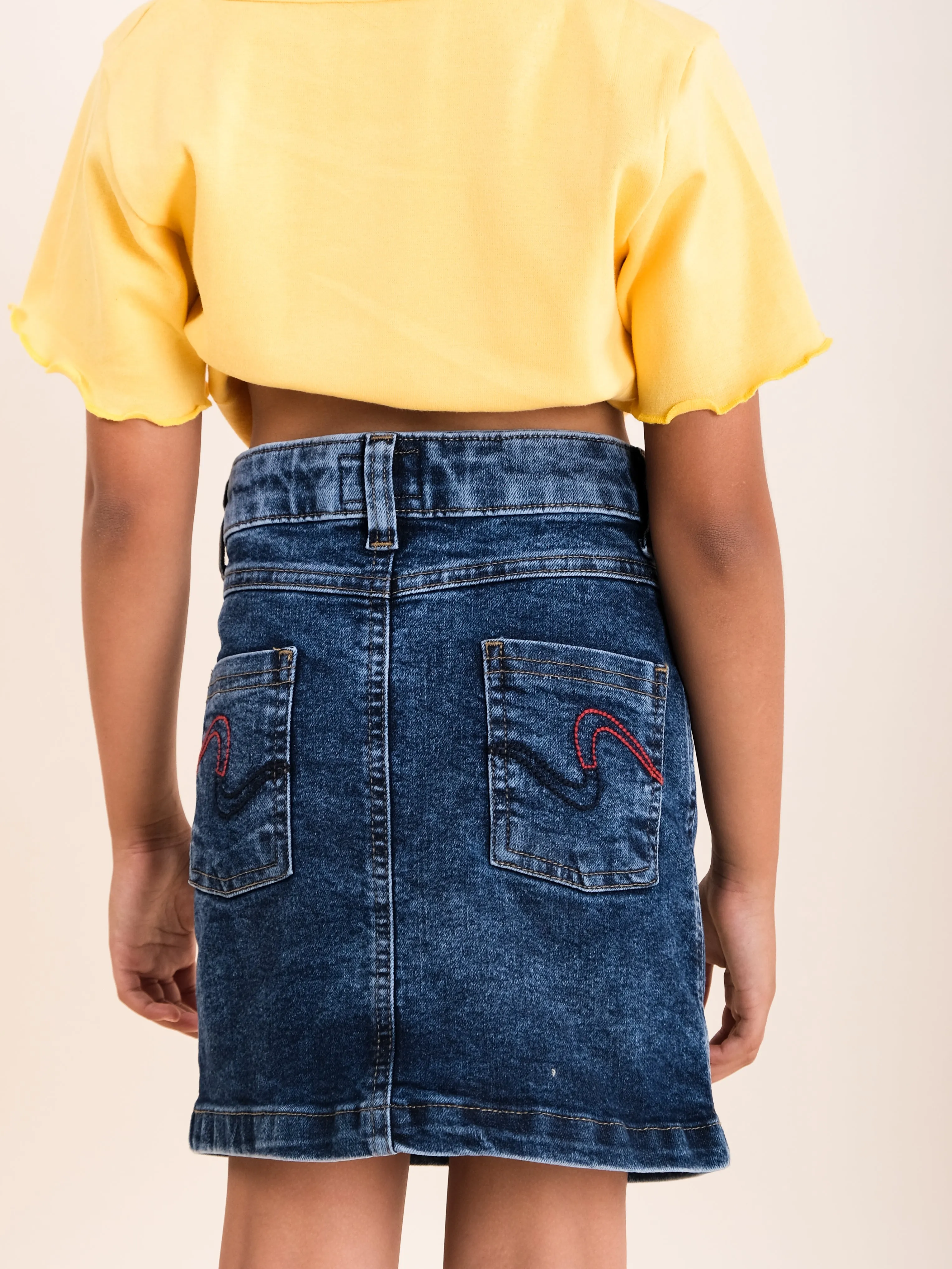 Girls Fashion Denim Skirt