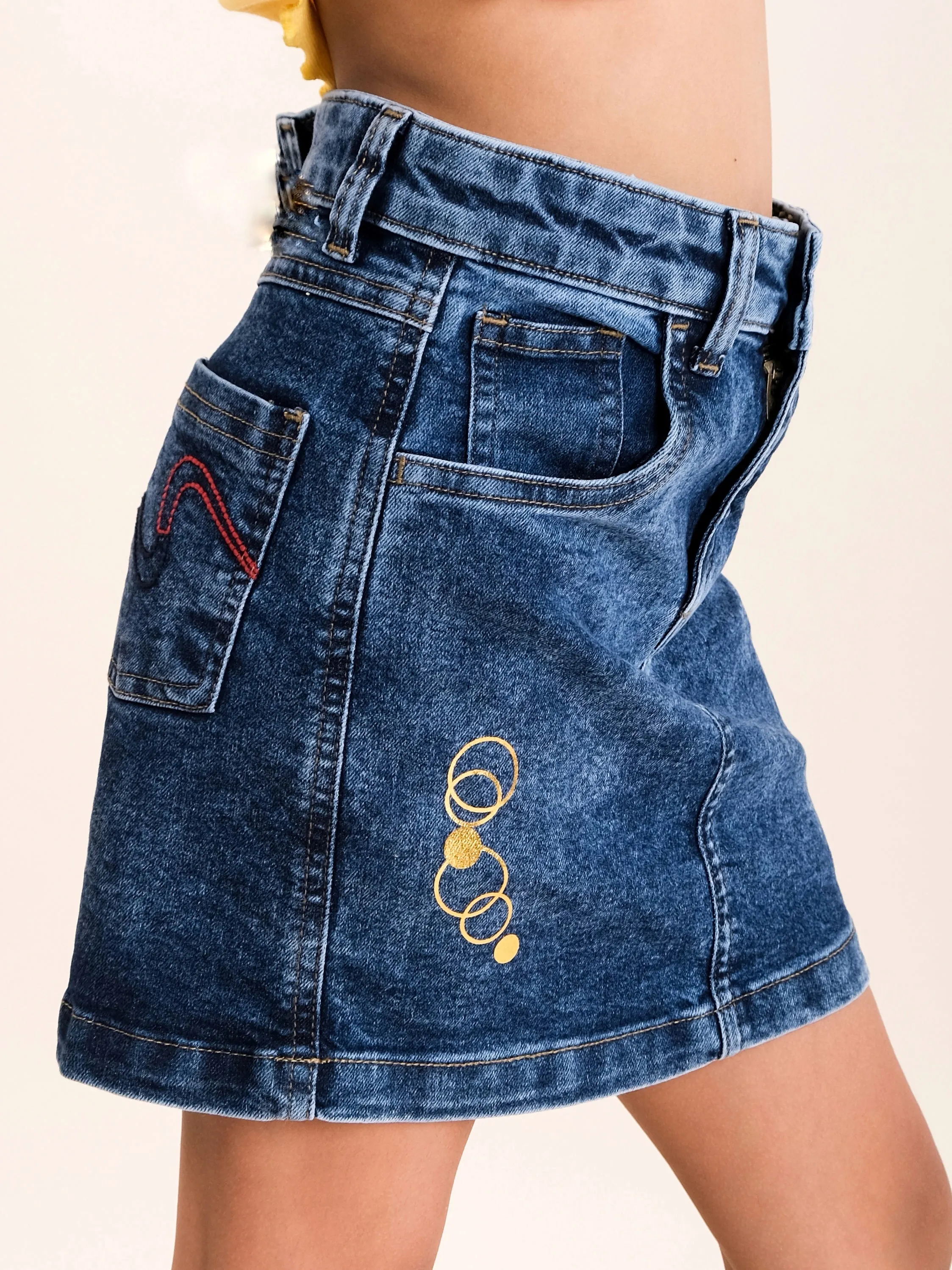 Girls Fashion Denim Skirt