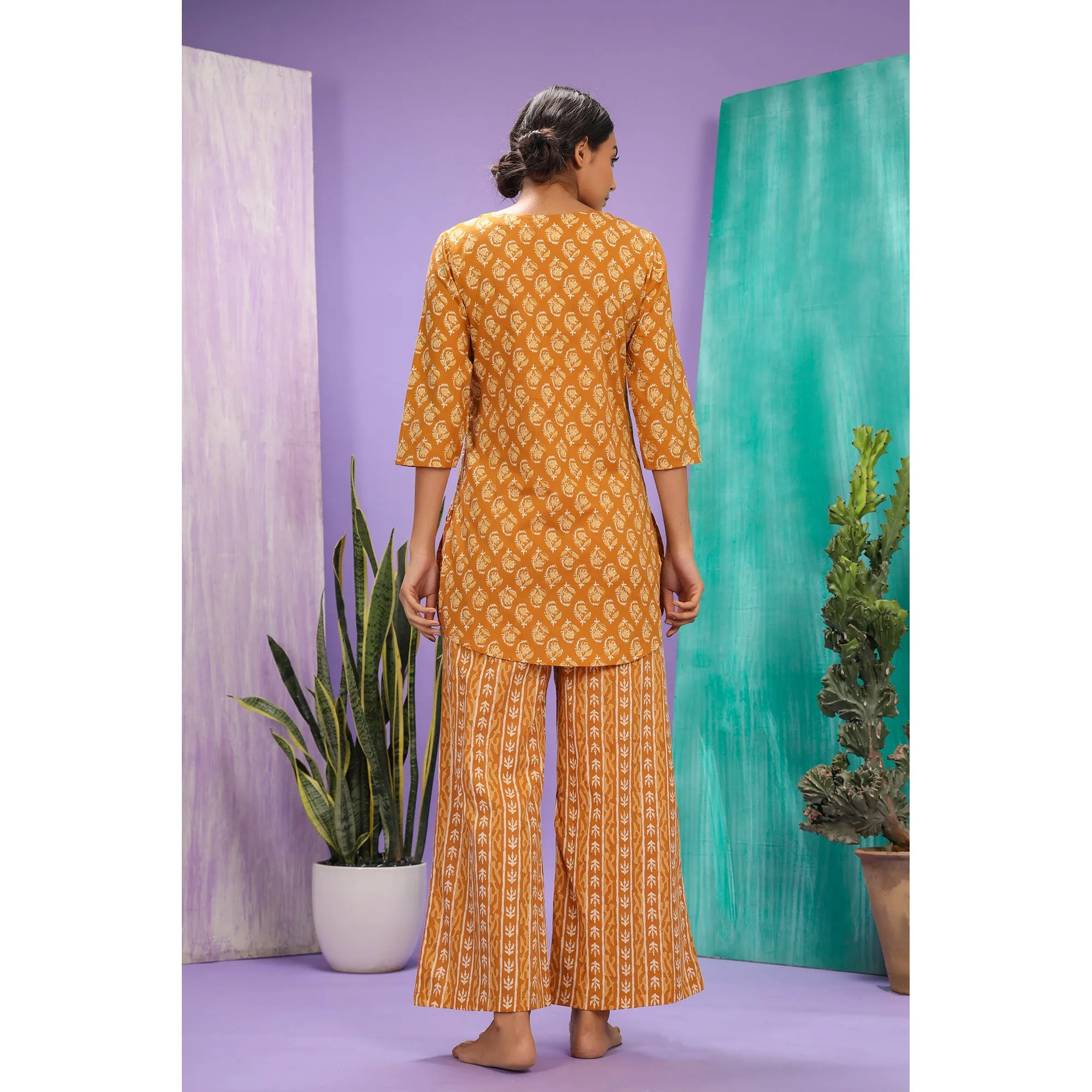 Jasmines on Mustard Loungewear