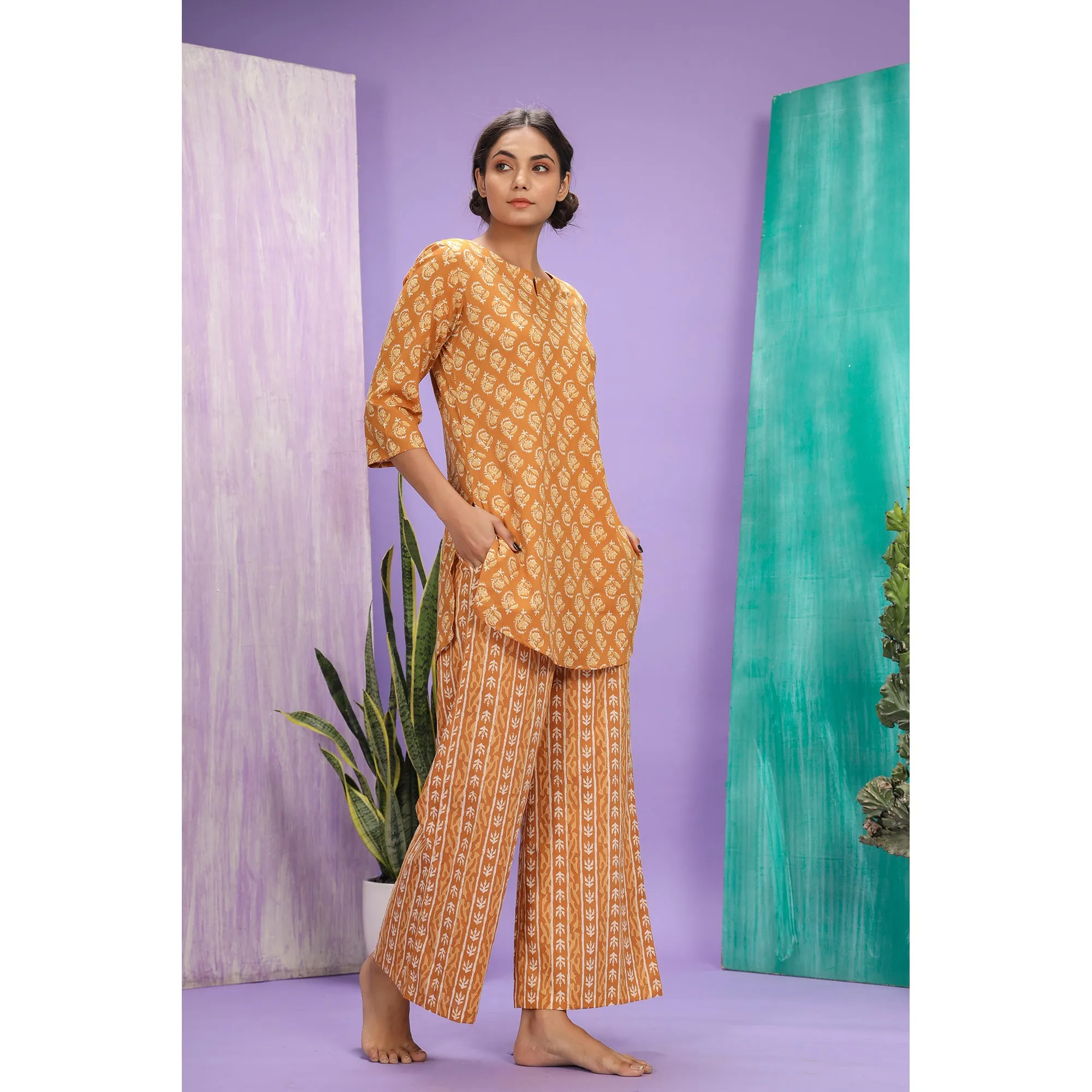 Jasmines on Mustard Loungewear