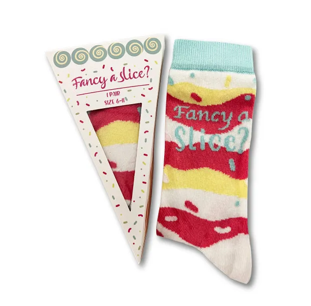 Ladies/Gents Cotton Rich Socks Uni-Sex Urban Eccentric Novelty Fancy A Slice?