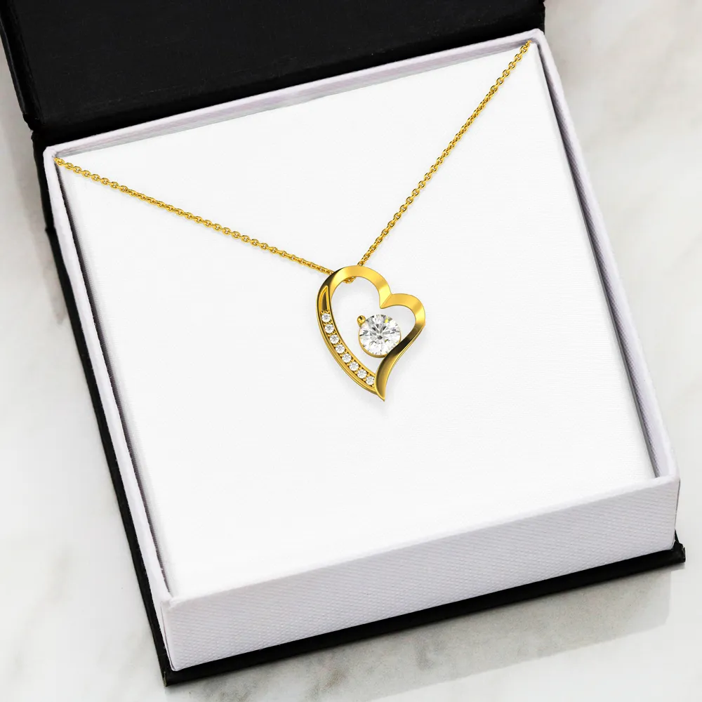 LOVE Forever Heart Necklace With Husband To Wife "Last Breath" Message card