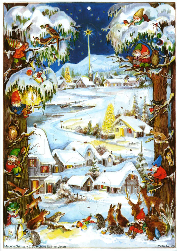 Medium Traditional German Advent Calendars - Old World Villages & Nature