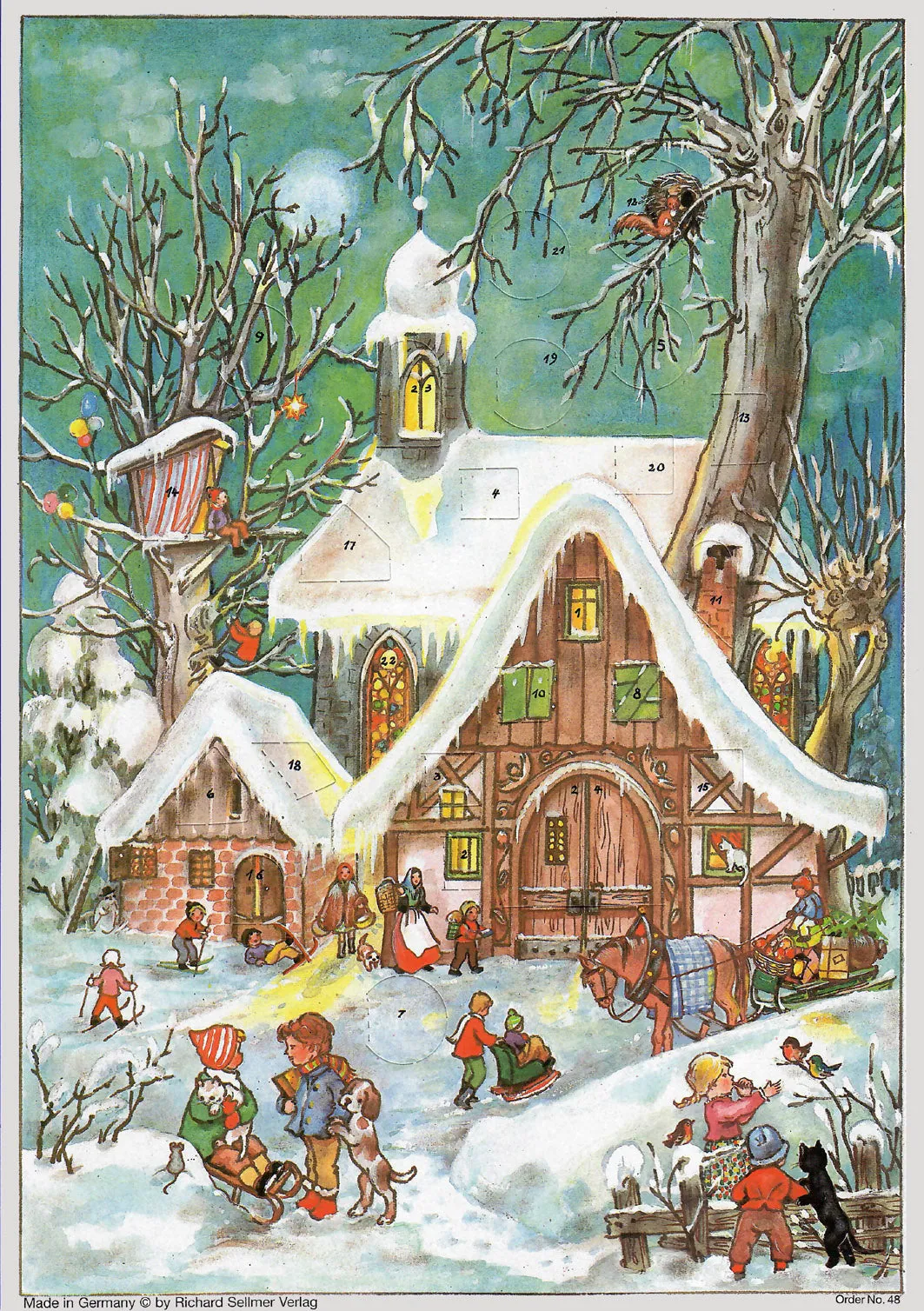 Medium Traditional German Advent Calendars - Old World Villages & Nature