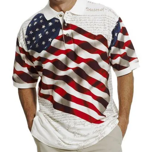 Men's American Flag Polo Shirt