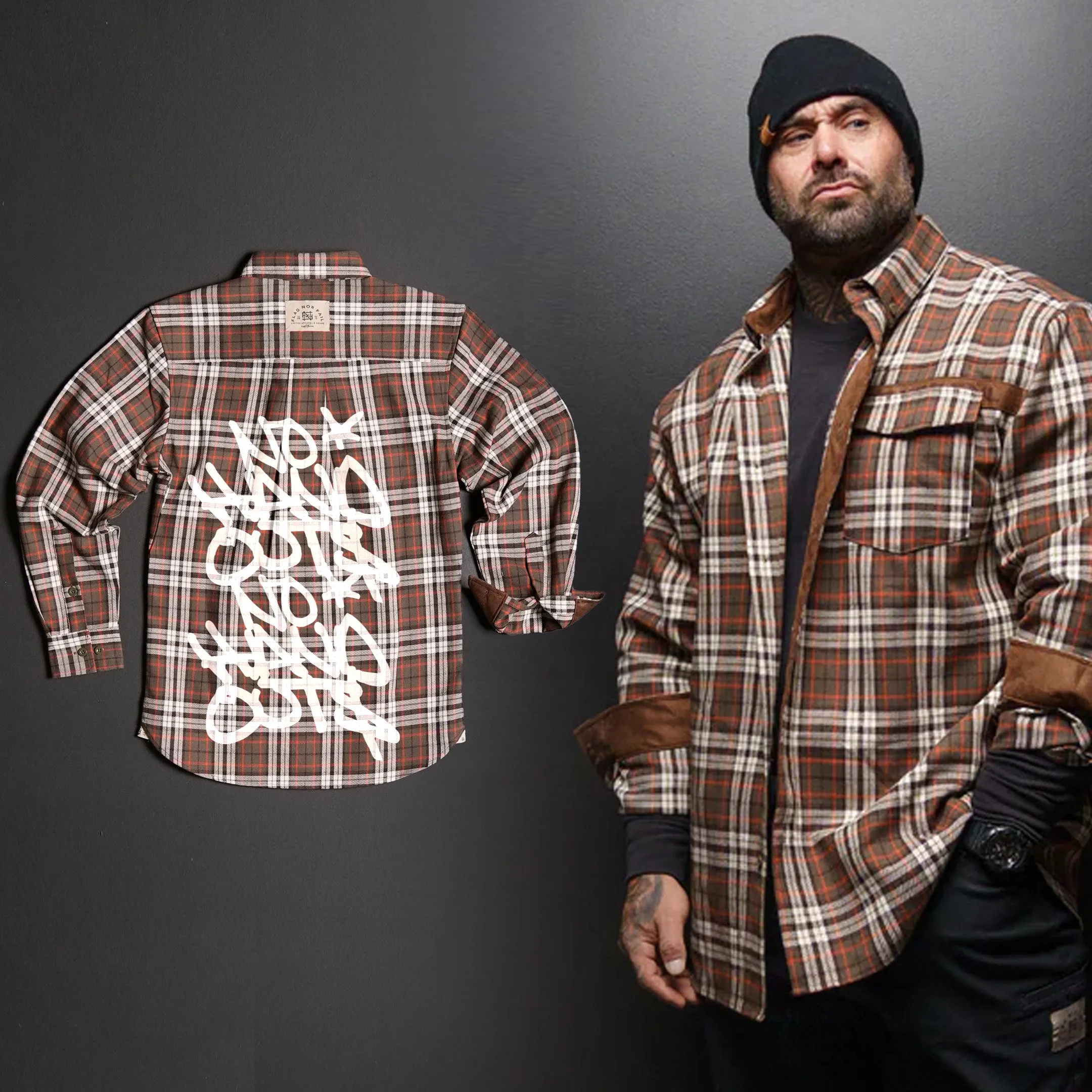 MEN'S NO HANDOUTS X FOREVER FLANNEL - ORANGE