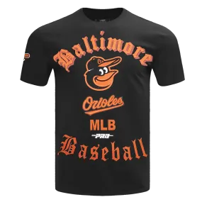 MLB BALTIMORE ORIOLES OLD ENGLISH MEN'S TOP (BLACK)