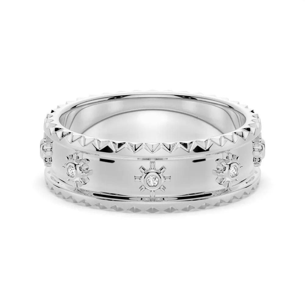 Modern Sunshine Round Cut Moissanite Fashion Ring