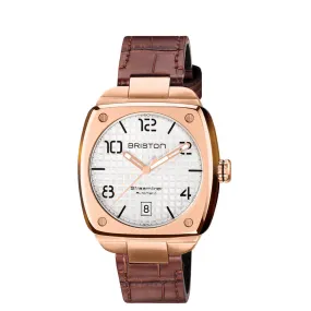 MONTRE BRISTON - STREAMLINER URBAN AUTO GOLD ET ACÉTATE – BLANC