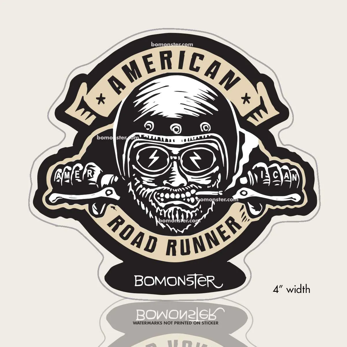 Motorcycle Rider Sticker "American Roadrunner"