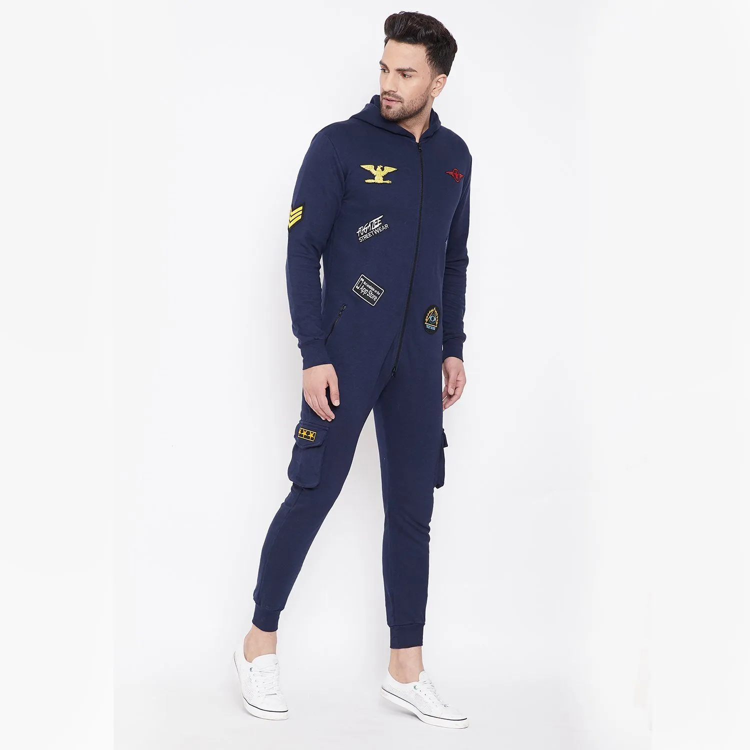 Navy Patched Onesie