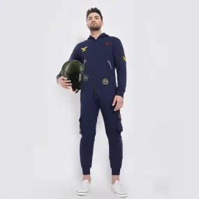 Navy Patched Onesie