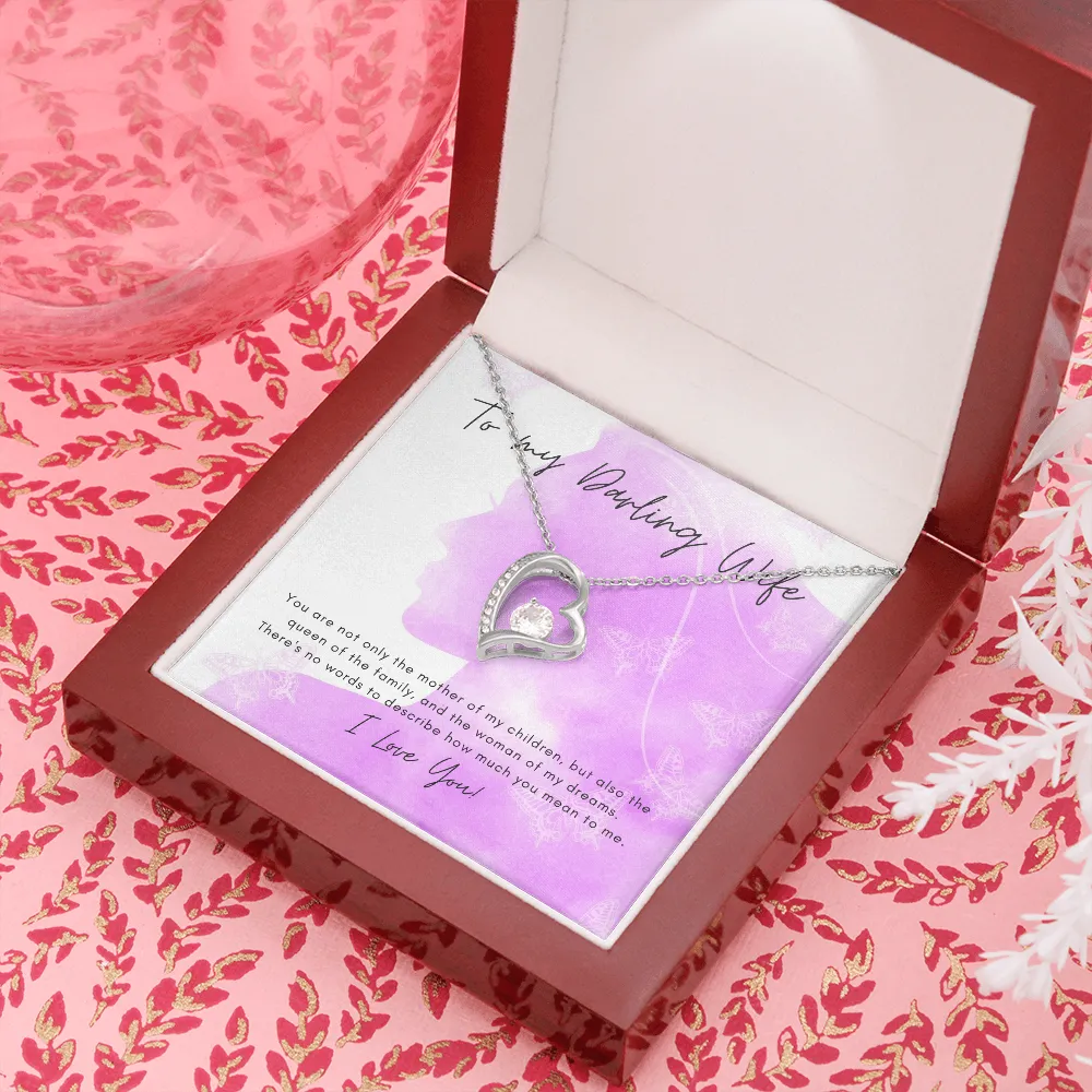 Now and Forever Love Open Heart Necklace for your Darling Wife