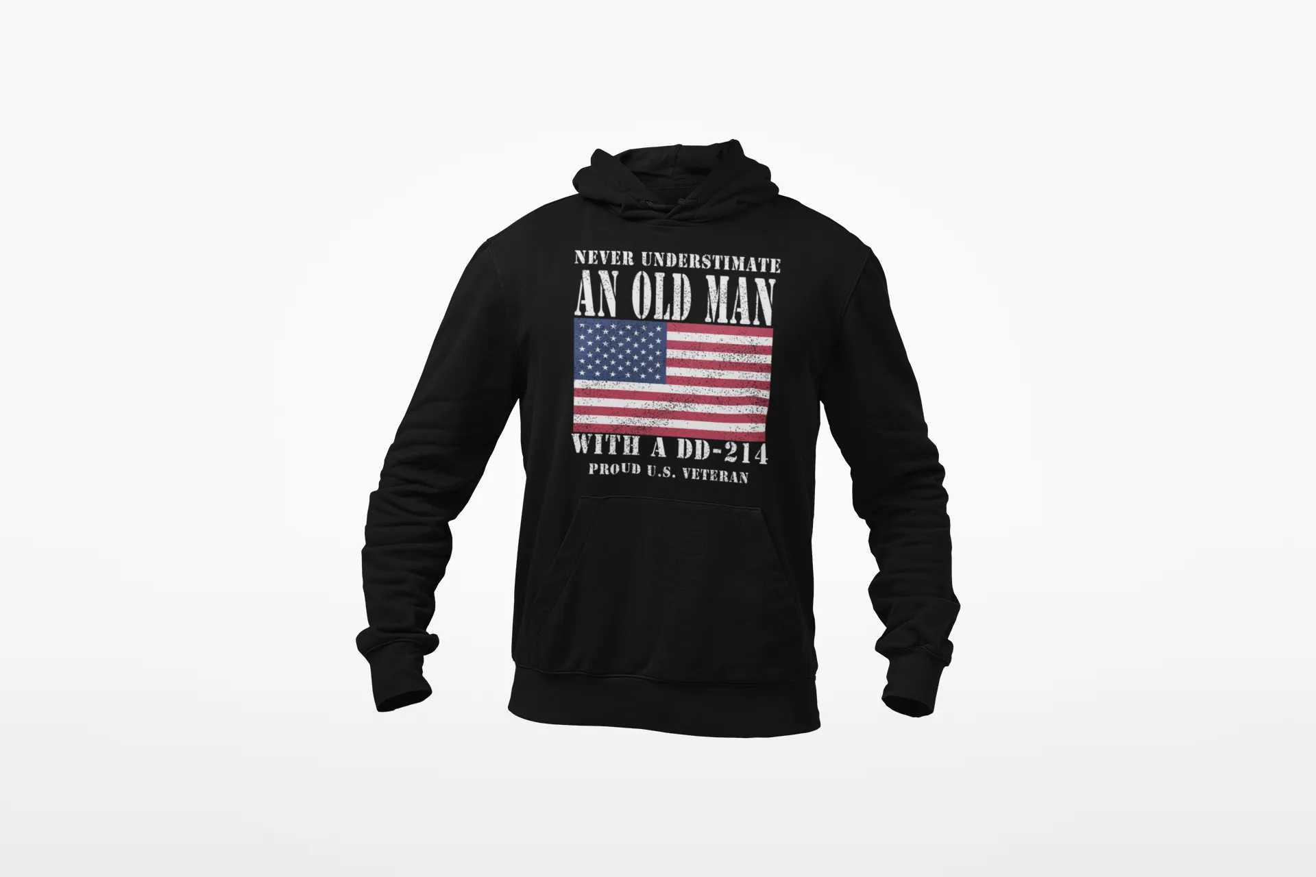 Old Man with a DD214 Veteran Hoodie