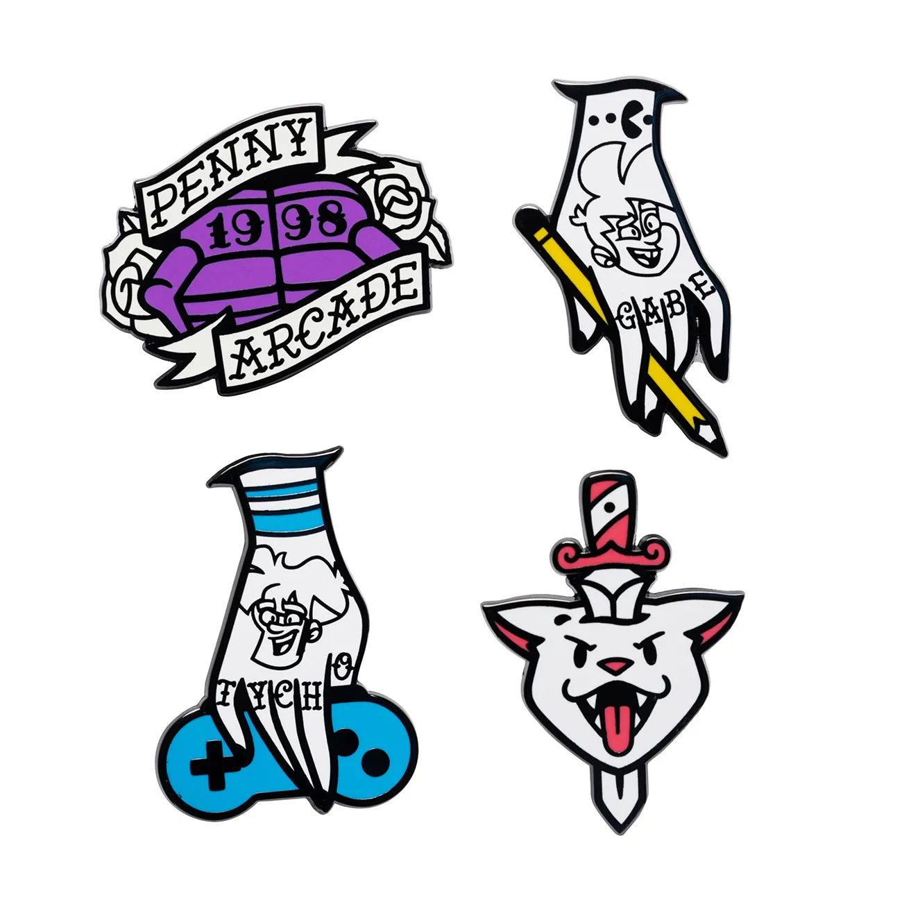 Old School PA Tattoos Pin Set