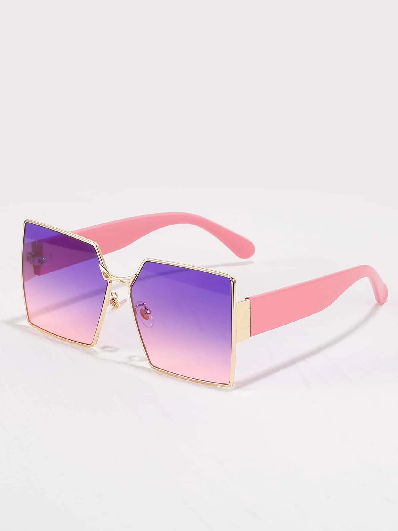 Ombre Lens Square Frame Fashion Glasses