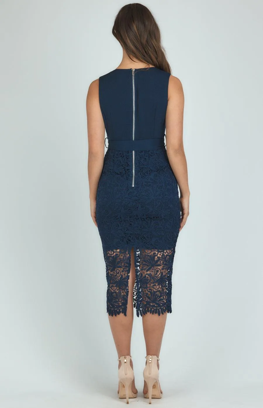 Oprah Midi Dress - Navy