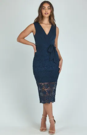 Oprah Midi Dress - Navy