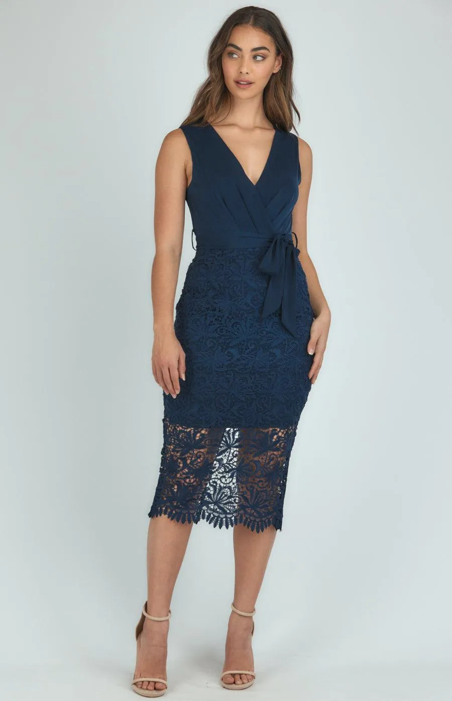 Oprah Midi Dress - Navy