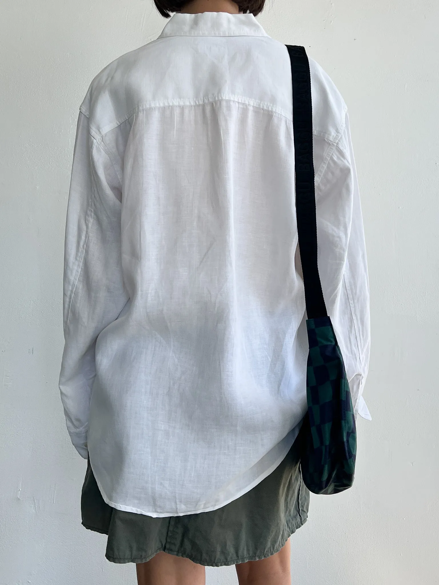 Oversized White Linen Shirt (M)