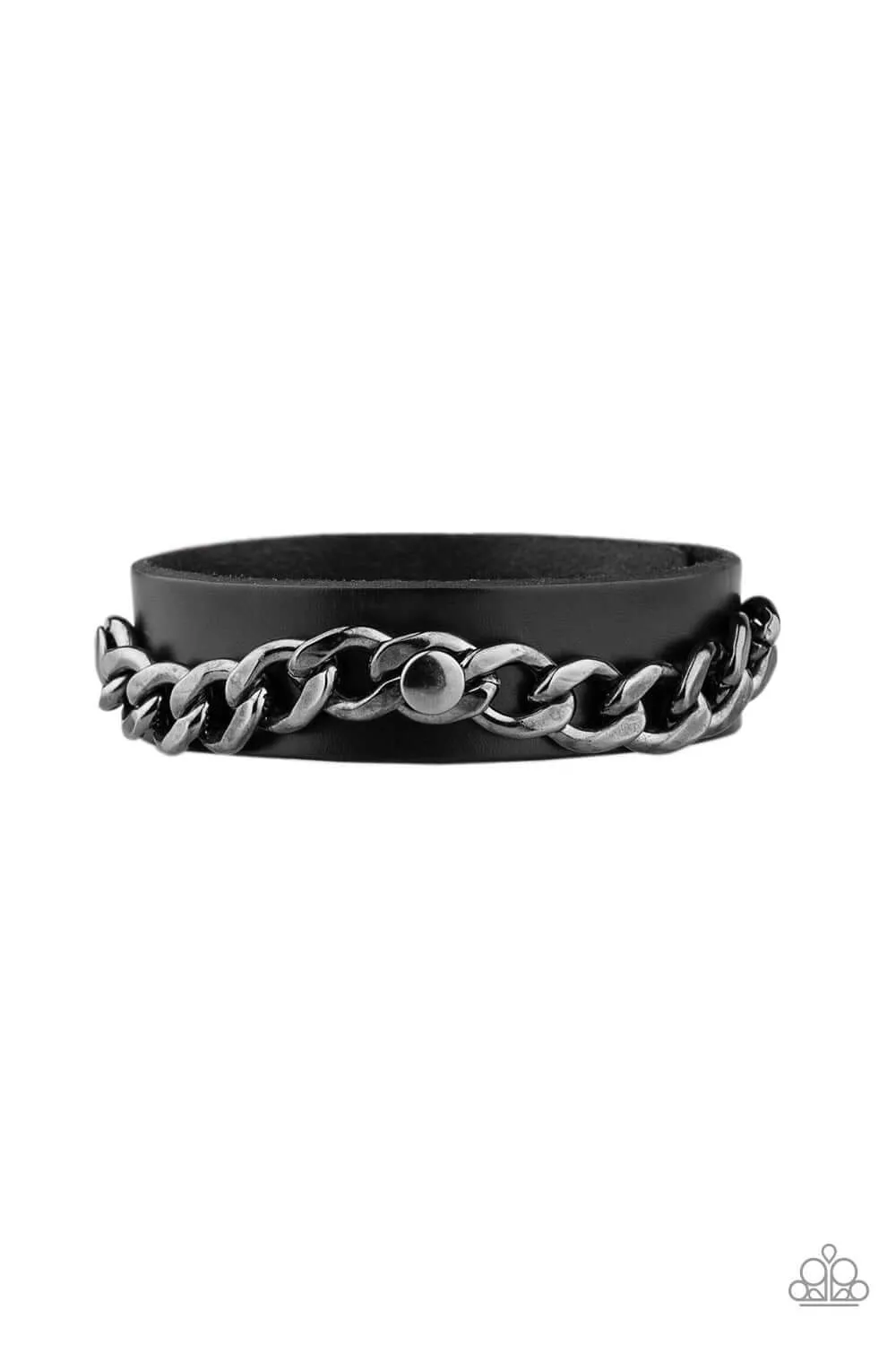 Paparazzi Accessories  - Be The CHAINge #B360 Case 6 - Black Urban Bracelet