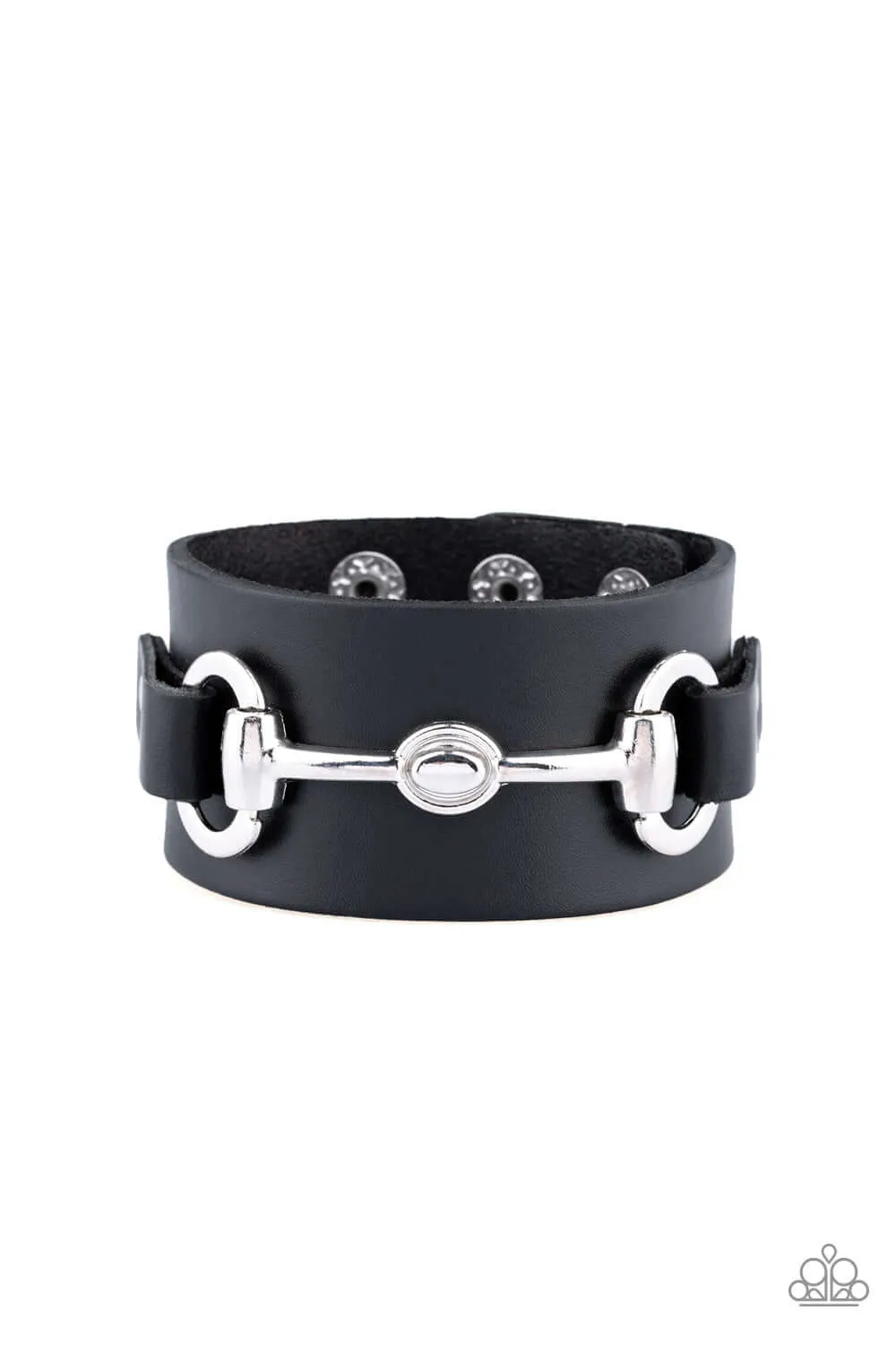 Paparazzi Accessories  - Biker Band #B359 Case 5 - Black Urban Bracelet