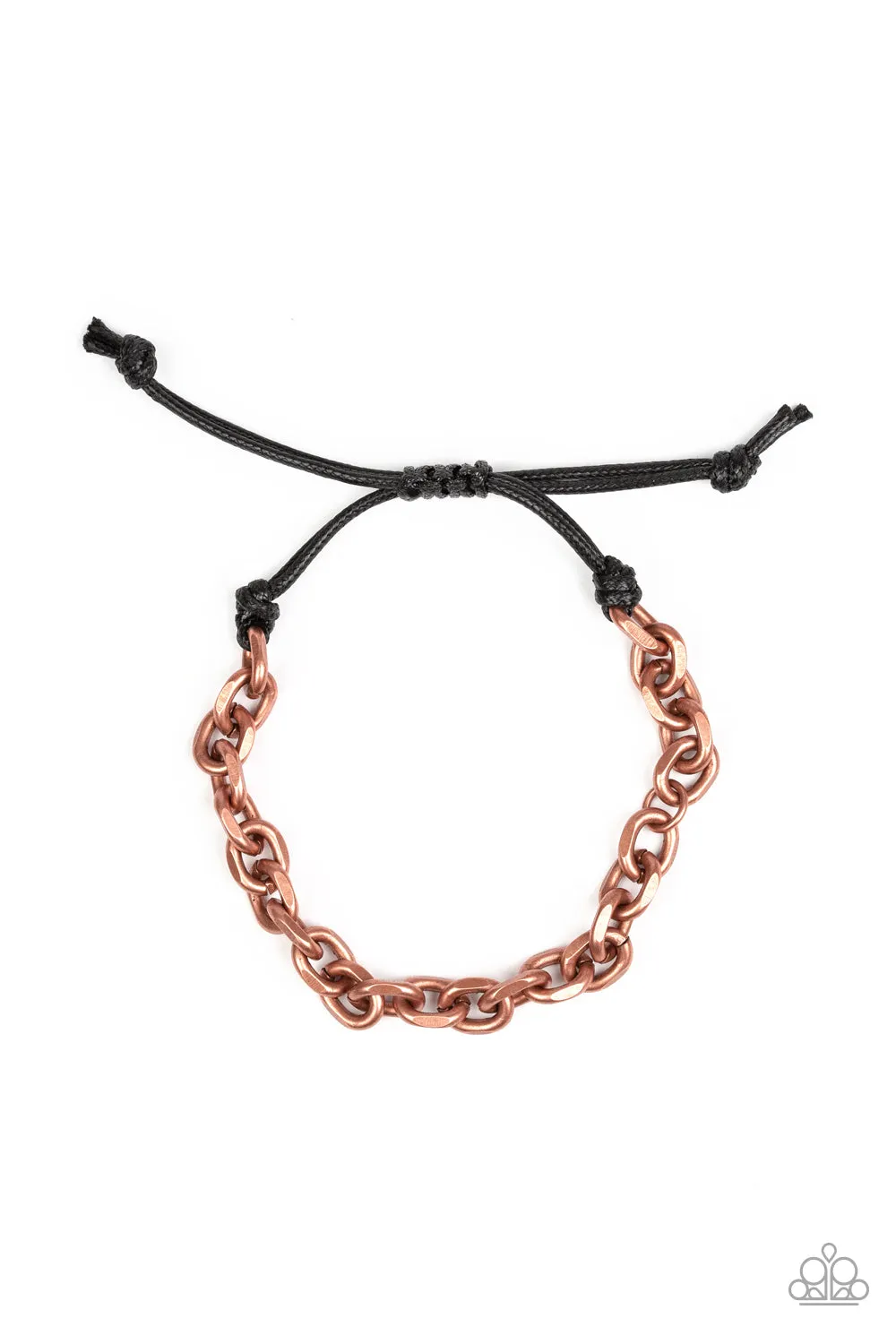 Paparazzi Accessories  - Rumble #B386 Drawer 6/3 - Copper Urban Bracelet