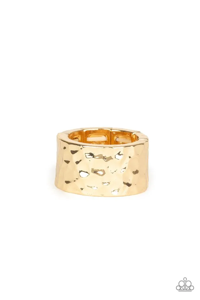 Paparazzi Accessories  - Self-Made Man #R837 - Gold Urban Ring