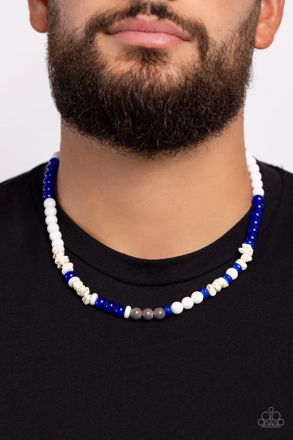 Paparazzi Beaded Bravery Blue Urban Necklace Unisex