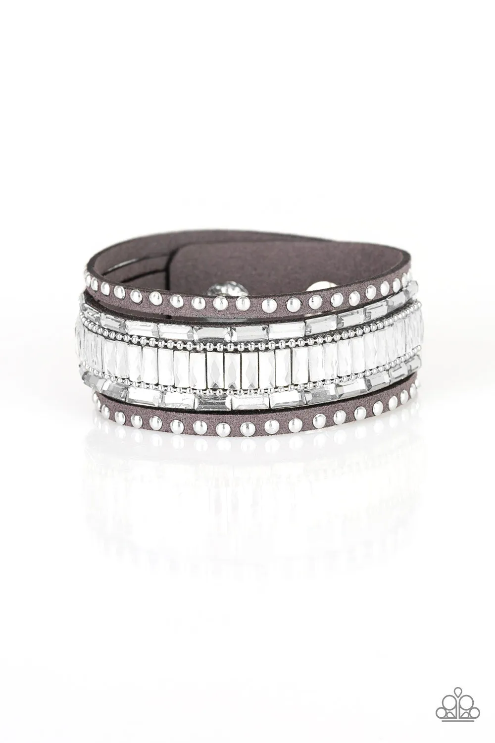 Paparazzi Bracelet ~ Rock Star Rocker - Silver Wrap Bracelet Urban