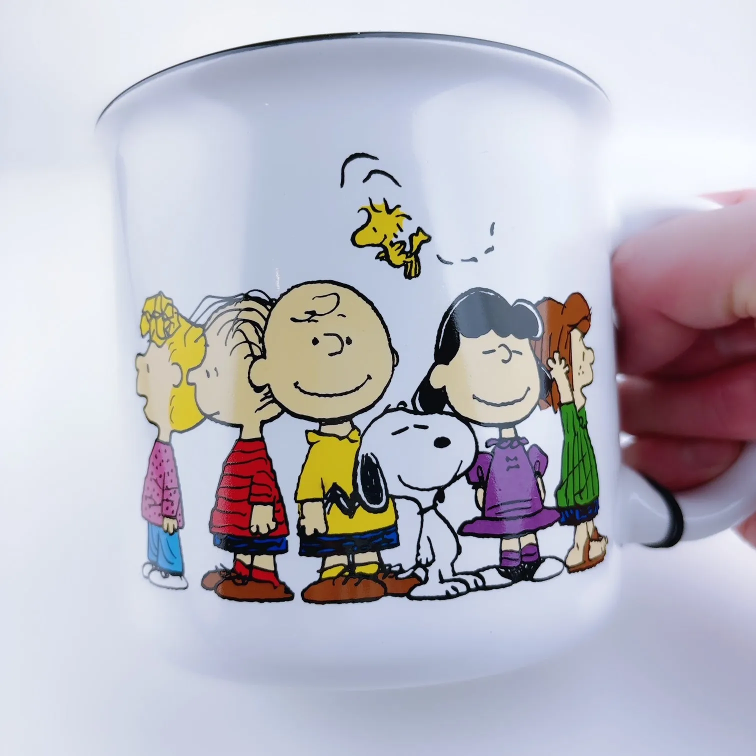 Peanuts Charlie Brown and friends Gathering All Together Stoneware Big Coffee Mug Cup 21 oz