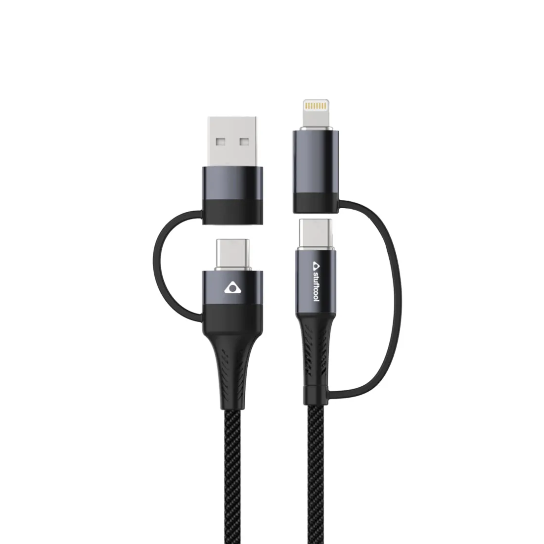 Quad 4-in-1 Lightning To Type C, Type C to C, Type C, Lightning Cable